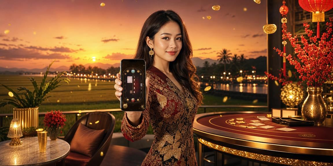 Suasana permainan Baccarat dengan motif batik khas Kedah Malaysia
