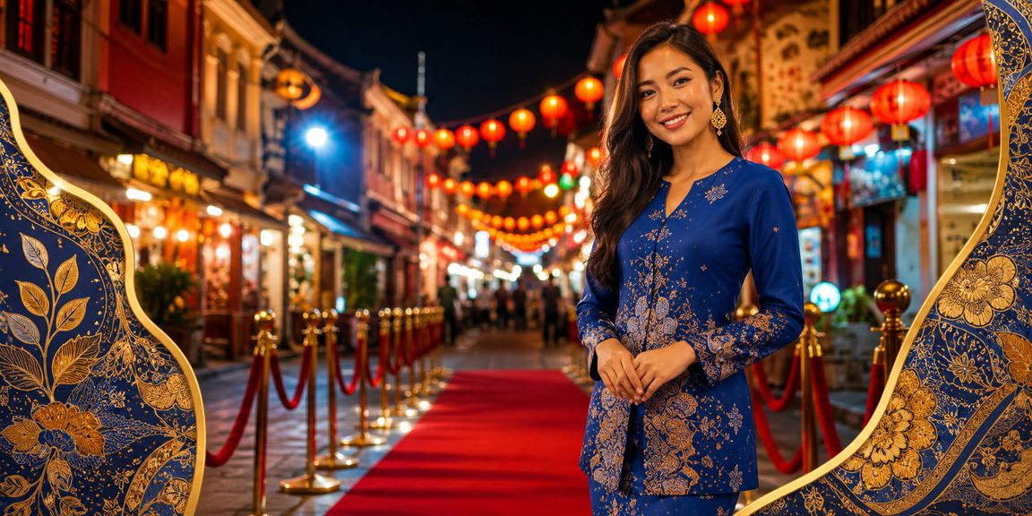Pengguna log masuk ke aplikasi kasino 918kiss bergaya baju kurung Melaka