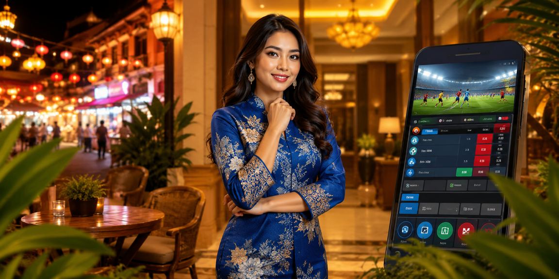 Penggunaan aplikasi kasino di Melaka dengan pakaian baju kurung tradisional Malaysia