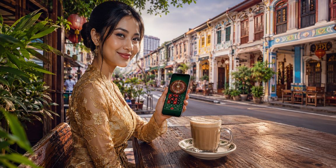Permainan roulette bergaya kebaya wanita tempatan di Pulau Pinang Malaysia